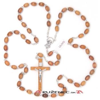 Olivový drevený ruženec 6x8mm oválne perly