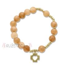 Exclusive Rosary Bracelet on elastic - sun stone pearls