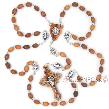 Saint Benedict rosary in olive wood 7x5mm