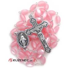 Rosary - pink pearlescent beads 5x7mm