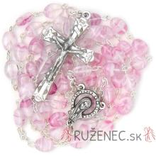 Rosary - pink flat pearls 6x8mm