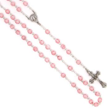 Rosenkranz - 6mm rosa  Glass Perlen