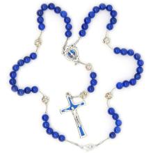 Ruženec s kamienkami - 6mm modré guličky