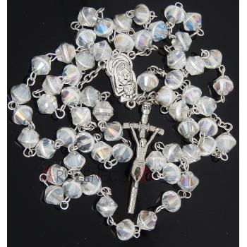 Nagyszemű rózsafüzér - 8mm-es áttetsző kristály