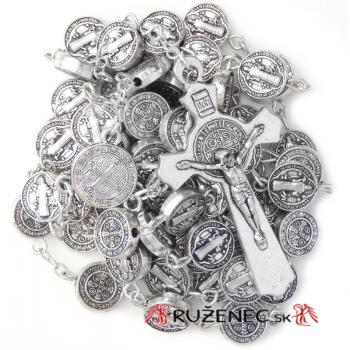 Fém rózsafüzér - Szent Benedek érmekből