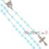 Rosary - light blue Glass hearts - 6mm