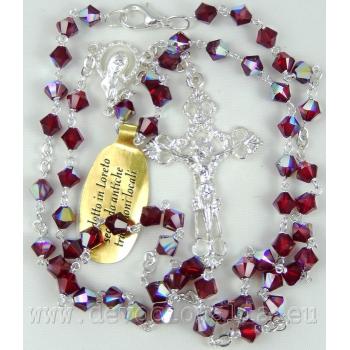 Růženec - bordo - Swarovski