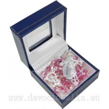 Ruženec - Swarovski - ružový