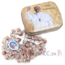 Rosenkranz mit Metalldose - Papst Franciscus