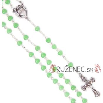 Růženec zelené srdíčka - 6mm