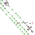 Rosary - Green Glass hearts - 6mm