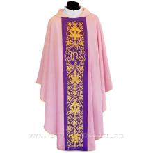 Rose Chasuble - embroidery IHS + flowers