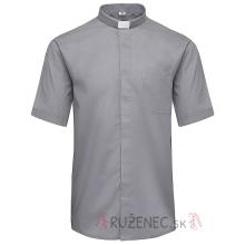 Grey Clergy shirt - short sleeve - 60% cotton