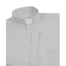 Sivá kňazská košeľa - Krátky rukáv