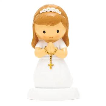 Elsőáldozó térdeplő kislány szobrocska - 8.5cm