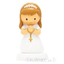 Elsőáldozó térdeplő kislány szobrocska - 8.5cm
