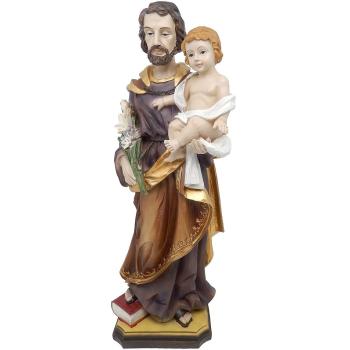 Heiliger Joseph mit Kind Heiligenfigur Statue 41 cm