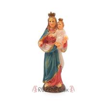 Mary queen of heaven with infant Jesus, resin statue - 7,5 cm