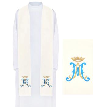 Stola  weiss ecru mit Stickerei - Maria