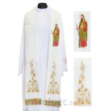 Stole white ecru - with embroidery - St. Paul