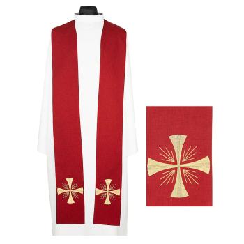 Štóla červená s výšivkou - kríž<br>