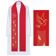 Stole red with embroidery - The Holy Ghost