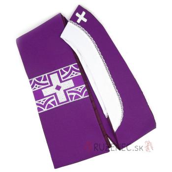 Stola violett mit Brokatverzierung