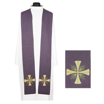 Štóla fialová s výšivkou - kríž