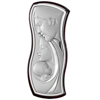 Ezüstözött plakett  6x13cm - Szent család