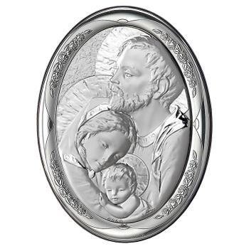 Ezüstözött plakett 13x18cm - Szent család