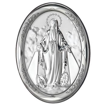 Postříbřená plaketa 13x18cm - Matka Boží Neposkvrněná