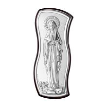Striebrená plaketa  6x13cm - Lurdská Panna Mária