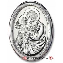 Postříbřená plaketa 13x18cm - Svatý Josef