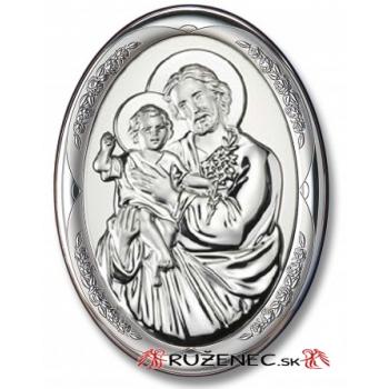 Postříbřená plaketa 13x18cm - Svatý Josef