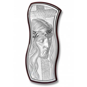 Ezüstözött plakett 17x40cm - Krisztus