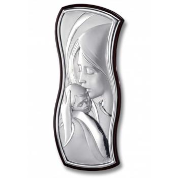 Ezüstözött plakett 17x40cm - Madonna