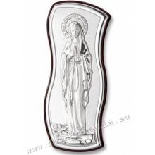 Silbern Plakette  6x13cm - Madonna von Lourdes