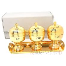 Holy oil case with 3 stocks, with tray and case