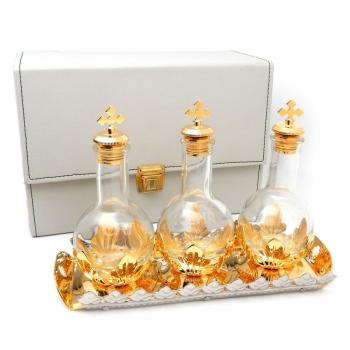 Súprava na svätý olej s podnosom a púzdrom