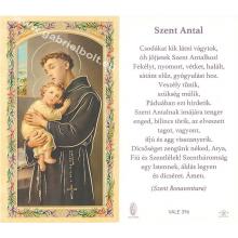 Holy card, with prayer - Hungarian language