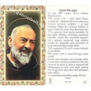 Aranyozott imakép - szentkép - Pio atya