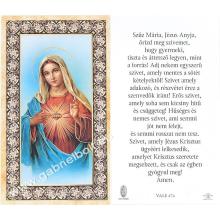 Holy card, with prayer - Hungarian language