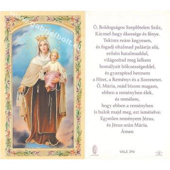 Holy card, with prayer - Hungarian language