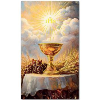Aranyozott imakép - Oltáriszentség - 6.5x10.5cm