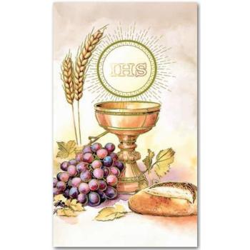 Aranyozott imakép - Oltáriszentség - 6.5x10.5cm