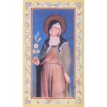 Aranyozott imakép - Assisi Szent Klára - 6.5x10.5cm