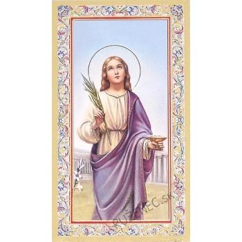 Aranyozott imakép - Szent Lúcia - 6.5x10.5cm