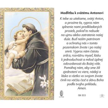 Aranyozott imakép - Szent Antal - 6.5x10.5cm - SK