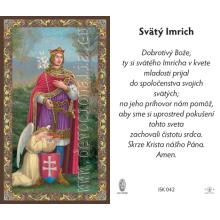 Svätý obrázok - Svätý Imrich - 6.5x10.5cm