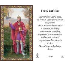 Svatý obrázek - Svatý Ladislav - 6.5x10.5cm